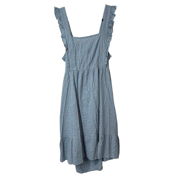 Baltic Born Women's Gretta Ruffle Tie Back Midi Dress Blue NEW XL Cottagecore - Picture 1 of 9